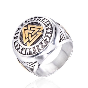КОЛЬЦО-ПЕЧАТКА VALKNUT VIKING Скандинавские руны 502