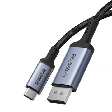 ОДНОНАПРАВЛЕННЫЙ КАБЕЛЬ BASEUS USB-C/DisplayPort 8K ПЛЕТЕНЫЙ КАБЕЛЬ 2 м