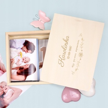 Деревянная фотокоробка 15х21 с гравировкой.