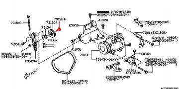 ВИНТ РОЛИКА НАТЯЖИТЕЛЯ КЛИНОВОГО РЕМНЯ SUBARU, шт.