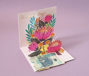 BON KARTA PODARUNKOWA kartka 3D ETUI na prezent