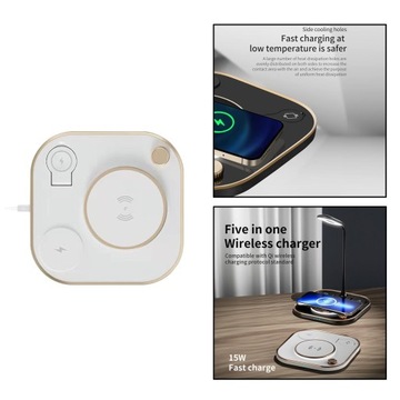 kokiya Wireless Charger Lamp 15W Lampa biurkowa do