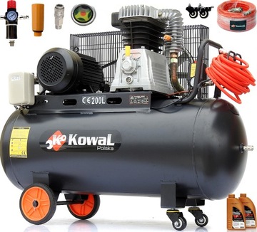 10 Bar KOMPRESOR k20 olejowy tłokowy 200L sprężarka pompa powietrza KOWAL
