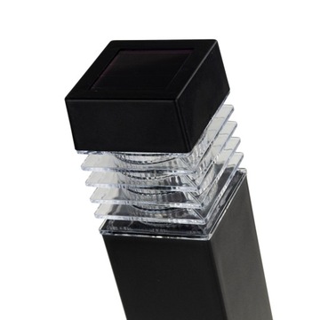 СОЛНЕЧНЫЕ САДОВЫЕ ФОНАРИ LED ПЛАСТИКОВЫЕ НАБОР 4 ШТ./КОМПЛЕКТ ЧЕРНЫЕ СОЛНЕЧНЫЕ