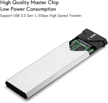 Корпус твердотельного накопителя M.2 NGFF Type-C USB 3.1 GEN1, алюминий