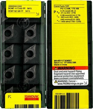 Płytki DCMT 11T302-PF 5015 SANDVIK