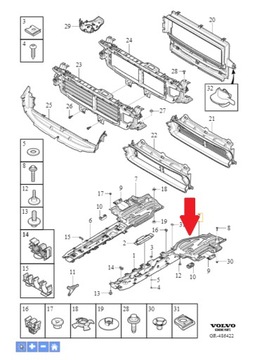 Lewa osłona Volvo V60 CC (19-) OE 32130412