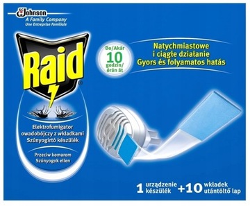 RAID URZĄDZENIE PRZECIW KOMAROM Z WKŁADKAMI 10szt