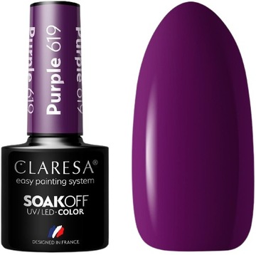 LAKIER HYBRYDOWY PURPLE 619 CLARESA Dojrzałe jagody Mocne krycie