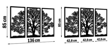 АЖУРНАЯ КАРТИНА ОТДЕЛКА НА СТЕНЫ ДЕРЕВО 3D ДЛЯ ГОСТИНОЙ ПАНЕЛИ TRIPTIQUE LARGE XL