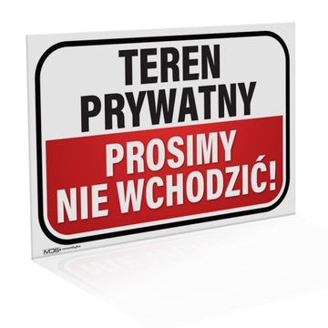 Tabliczka - teren prywatny, proszę nie wchodzić 15x22 cm