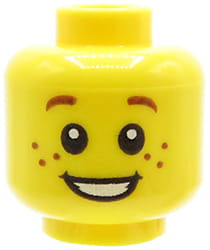 LEGO główka figurki - dziecko, uśmiech, piegi