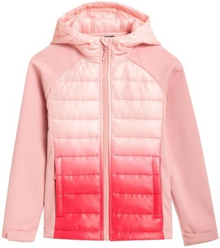 4F KURTKA SOFTSHELL DZIEWCZĘCY JSFD002 róż r. 158