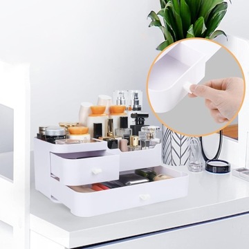 ORGANIZERY NA KOSMETYKI ORGANIZER NA TOALETKĘ NA PĘDZLE BIAŁY