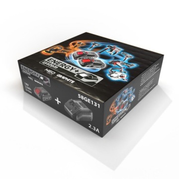 КОМПЛЕКТ ГРАФИТОВЫХ АККУМУЛЯТОРОВ LI-ION АККУМУЛЯТОР 2 Ач 58GE131 + ЗАРЯДНОЕ УСТРОЙСТВО ENERGY+