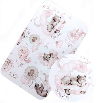 PRZEŚCIERADŁO Z GUMKĄ DO ŁÓŻECZKA DOSTAWKI 50x82 RÓŻOWY MIŚ