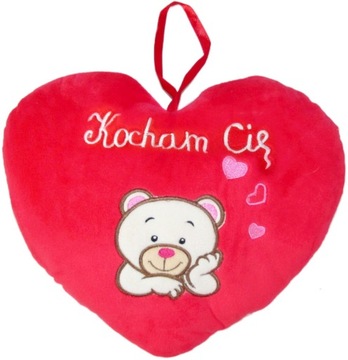 Poduszka Serce Kocham Cię Miś - 48cm WALENTYNKI