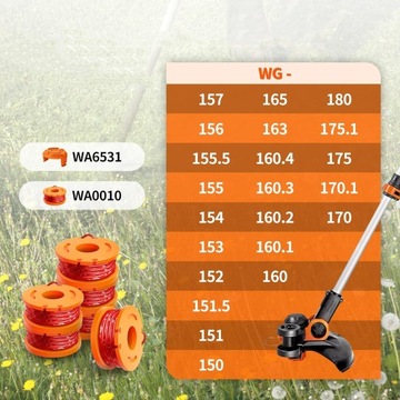 НАБОР ИЗ 10 ШТ. КАТУШКИ ТРИММЕРА, ЗАПАСНАЯ ЛЕСКА ДЛЯ ТРИММЕРА ДЛЯ WORX