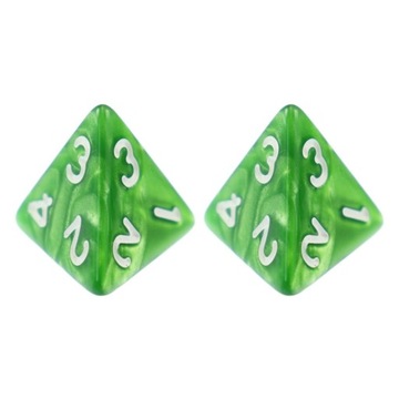ZESTAW 2 KOSTEK K4 RPG SZMARAGDOWY RYCERZ KOŚĆ CZTEROŚCIENNA
