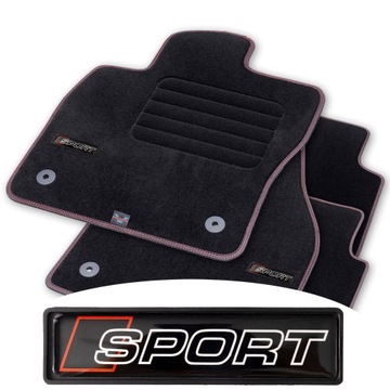 Wycieraczki do auta CARBON czerwona nitka SPORT