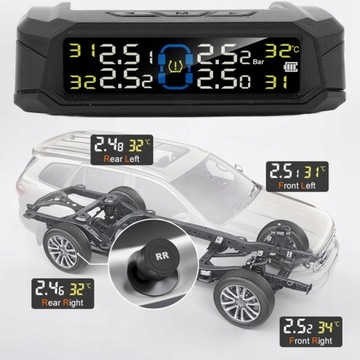 Система контроля давления в шинах с 4 внешними датчиками ZX