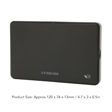 Корпус жесткого диска SSD 2,5 дюйма, черный USB3.0 SSD-накопитель SATA 2,5 дюйма, механический последовательный порт