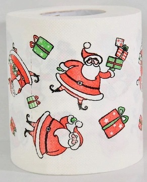 Рождественская туалетная бумага в Деде Морозе с подарком