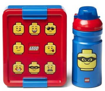 Pudełko na przekąski 20x17,3x7,1cm + butelka 390ml, PP+silikon