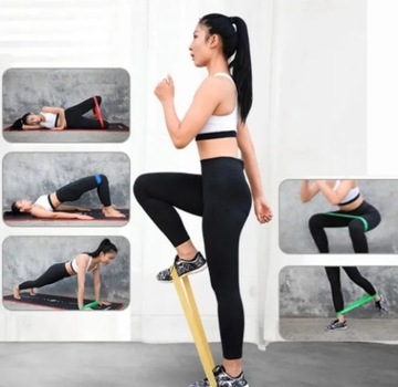 НАБОР ИЗ 5 МИНИ-ПОЛОС ФИТНЕС-ТРЕНИРОВОЧНЫХ ТРЕНИРОВОК ДЛЯ УПРАЖНЕНИЙ НА СТРЕТЧИК