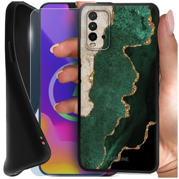 Etui do Xiaomi Redmi 9T (Silikonowe miękkie Matowe , Obudowa Slim) + SZKŁO