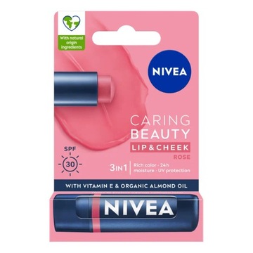 NIVEA LIP AND CHEK CARE CARING BEAUTY SPF30 Rose
