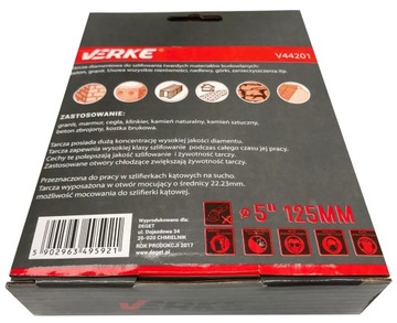 СЕГМЕНТ ШЛИФОВАЛЬНОГО ДИСКА ПО БЕТОНУ 125 мм VERKE