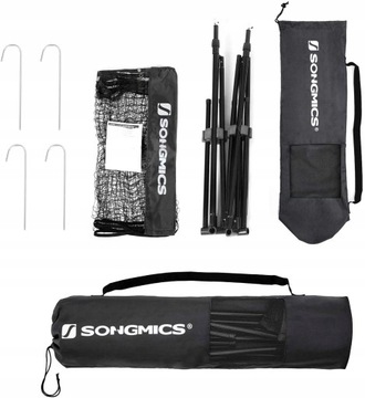 Siatka DO BADMINTONA 3m CZARNA Z REGULOWANĄ WYSOKOŚCIĄ SYQ300HV1 SONGMICS