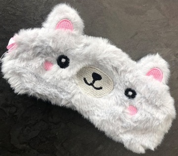 OPASKA NA OCZY MASKA DO SPANIA SNU RELAKSU MIŚ SZARY OLDMAN PLUSZOWA MISIEK