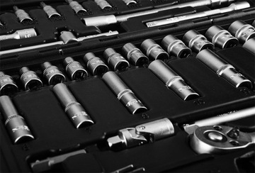 НЕО Набор торцевых ключей 55 шт. Насадки с трещоткой 1/4 дюйма, шестигранные биты Torx