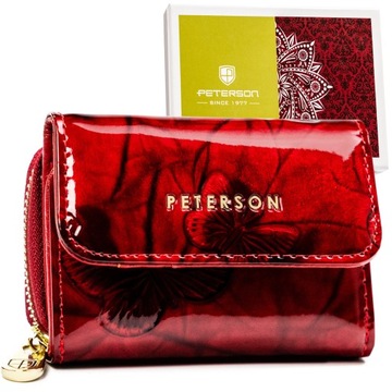PETERSON portfel skórzany portmonetka damska mały pojemny RFID STOP