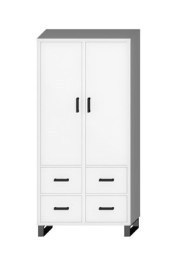 Regał SARA LOFT 2D4SZ 100 nogi metal biel arktyczn