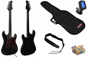 GITARA ELEKTRYCZNA STRATOCASTER AMBRA ST-2 + AKCESORIA - ZESTAW