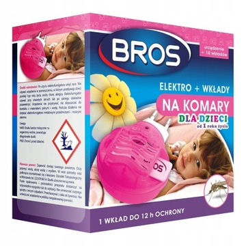 BROS ELEKTRO 10 WKŁADÓW KOMARY DLA DZIECI ZESTAW