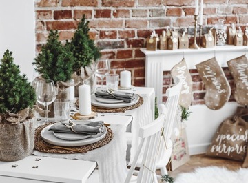 Obrączki Pierścienie serwetki Renifer drewno 6 szt