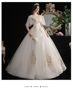 Prosta suknia ślubna w stylu Hepburn 5XL