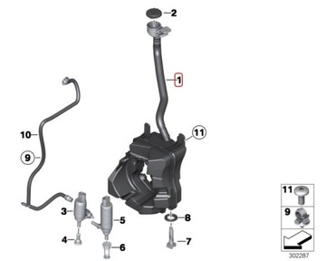 MINI R60 R61 zbiornik płynu spryskiwaczy XENON 9802203 OE