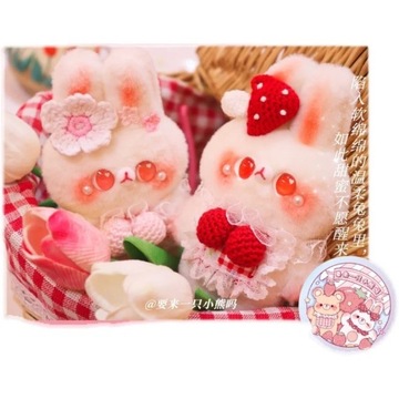 Cute Cherry Rabbit Plush Original Handmade Doll Sw