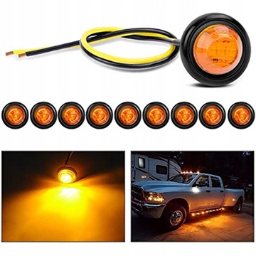 10x Lampy obrysówki diodowe 3LED 12V/24V