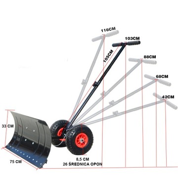 СНЕЖНЫЙ НАВЕС НА КОЛЕСАХ ПЛУГ ДЛЯ УБОРКИ СНЕГА МОЩНЫЙ СКРЕБОК 75 СМ