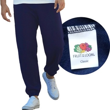 FRUIT OF THE LOOM SPODNIE DRESOWE ŚCIĄGACZ Navy L