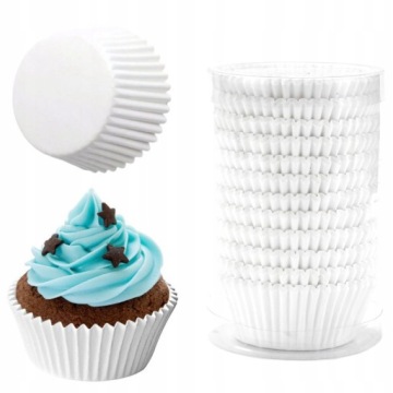 PAPIEROWE FOREMKI DO BABECZEK MUFFINEK PAPILOTKI DO PIECZENIA 200 SZT BIAŁE