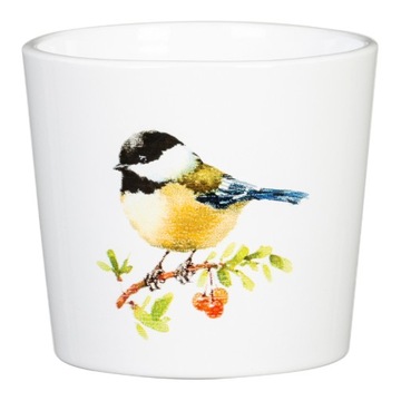 Mini osłonka na doniczkę Scheurich 870 Yellow Bird sikorka bogatka 9