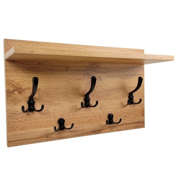 WIESZAK półka LOFT WISZĄCY 60 CM DĄB WOTAN CZARNY gotowy złożony zmontowany
