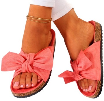 KLAPKI Z KOKARDĄ DAMSKIE PROFILOWANE WYGOGNE